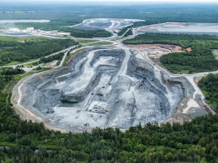 Arial photo of the Mosse River open-pit gold mine