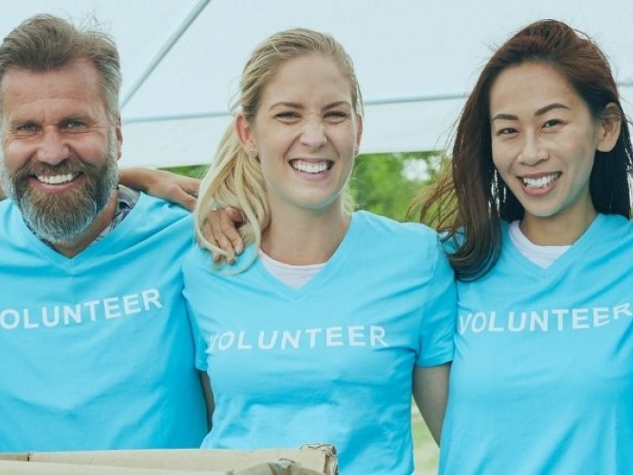 Five diverse volunteers