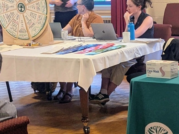 Meeting with guests and staff at EAC tables